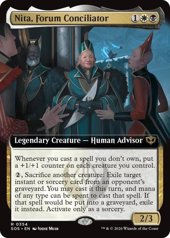 MTG Secrets of Strixhaven 354 Nita, Forum Conciliator (Extended Art) R NM Foil