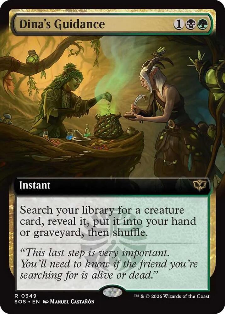MTG Secrets of Strixhaven 349 Dina's Guidance (Extended Art) R NM Foil