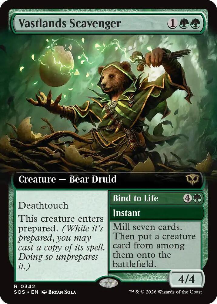 MTG Secrets of Strixhaven 342 Vastlands Scavenger (Extended Art) R NM
