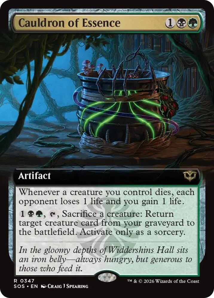 MTG Secrets of Strixhaven 347 Cauldron of Essence (Extended Art) R NM