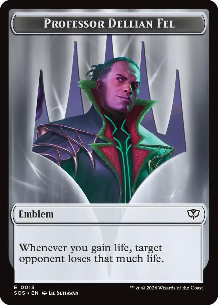MTG Secrets of Strixhaven 13 // 8 Professor Dellian Fel // Pest (0008) Double-Sided Token T NM