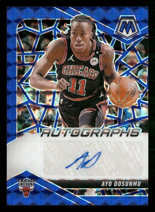 2024-25 Panini Mosaic #AM-AYO Ayo Dosunmu Autographs Mosaic Blue #/49