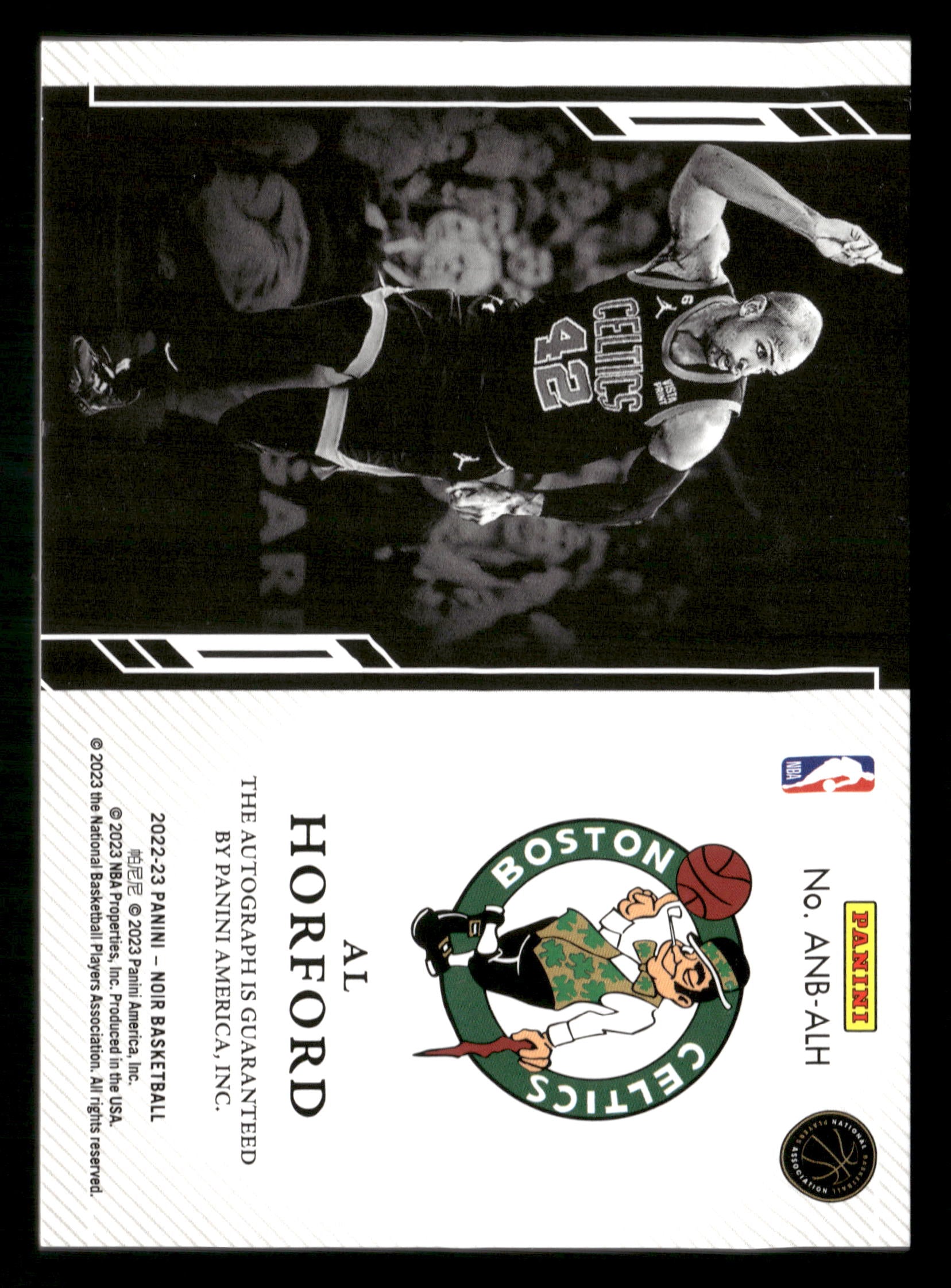 2022-23 Panini Noir #ANB-ALH Al Horford Auto Noir Black and White #/99