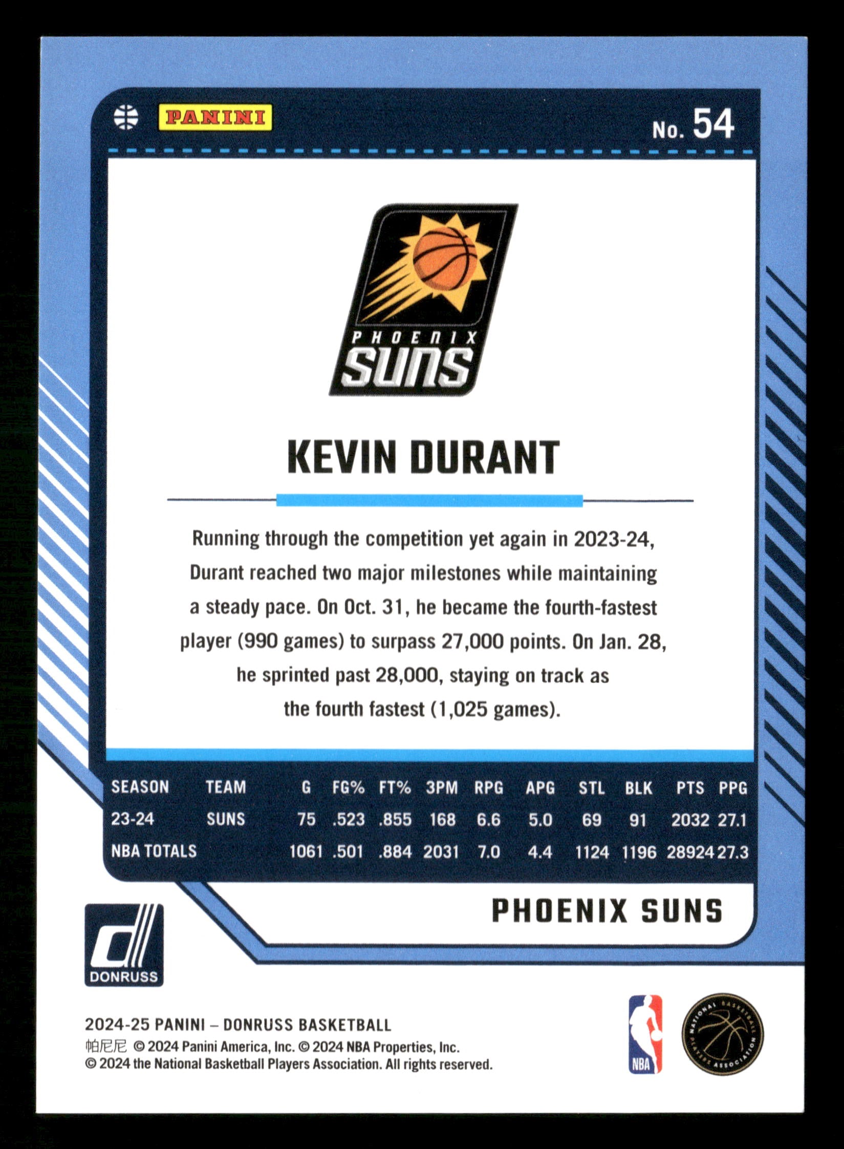 2024-25 Donruss #54 Kevin Durant Storm #/299