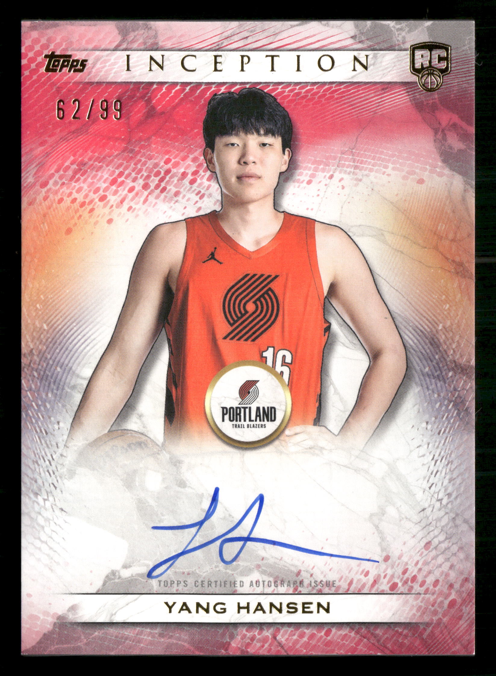 2025-26 Topps Inception #RA-YH Yang Hansen Rookie Autographs #/99