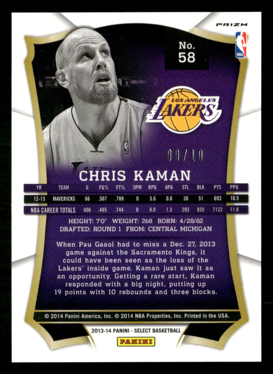 2013-14 Panini Select #58 Chris Kaman Prizms Gold #/10