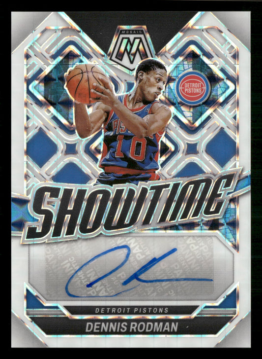 2023-24 Mosaic #SS-ROD Dennis Rodman Showtime Signatures Mosaic White #/25