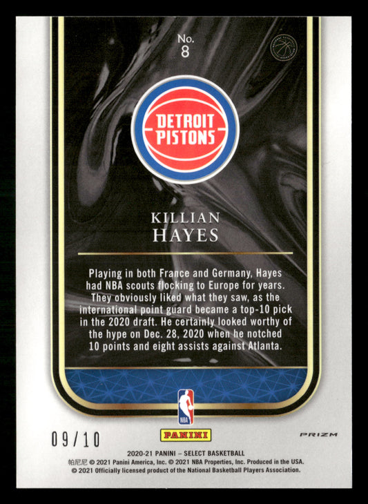 2020-21 Panini Select #8 Killian Hayes Rookie Selections Gold #/10