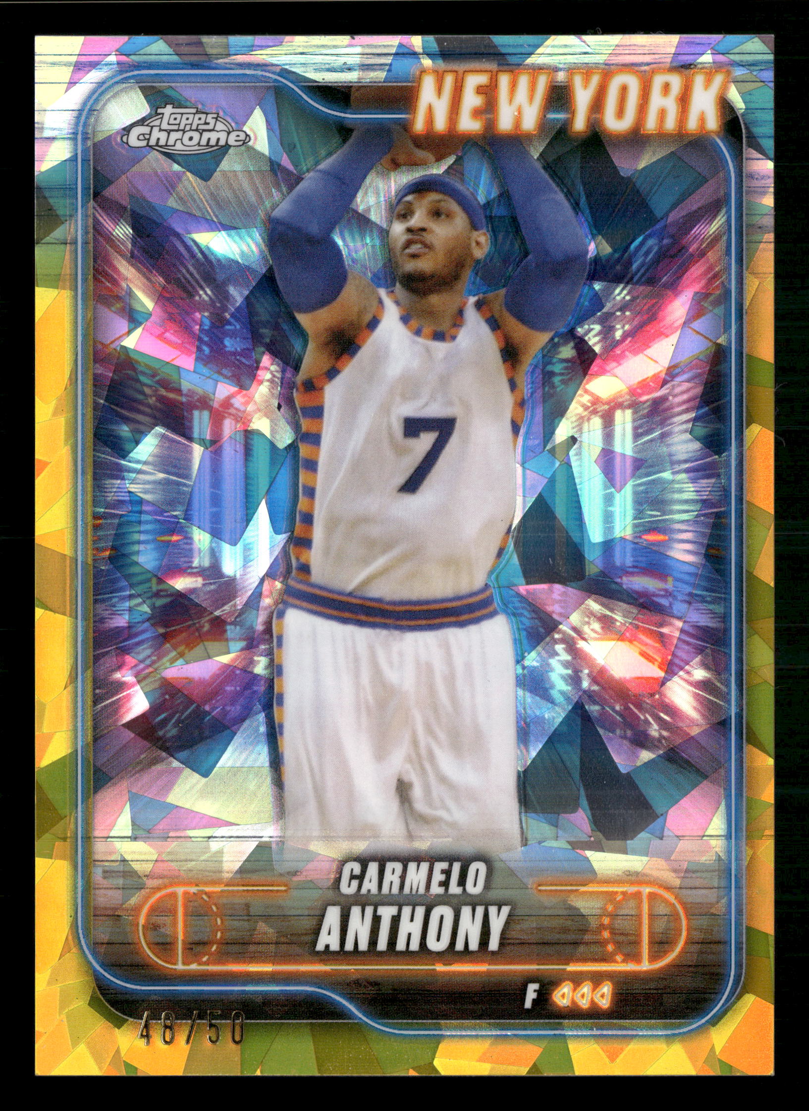 2024-25 Topps Chrome Sapphire Edition #83 Carmelo Anthony Gold Sapphire #/50