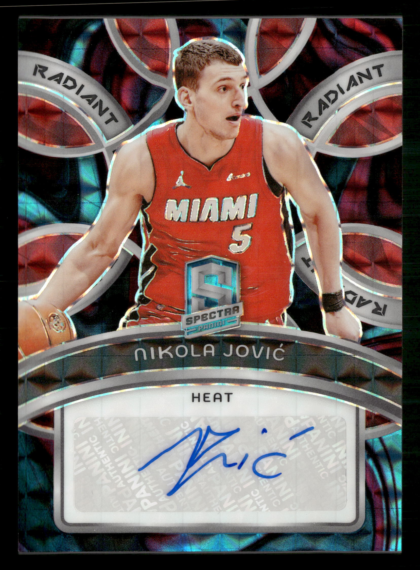 2023-24 Panini Spectra #RS-NJV Nikola Jovic Radiant Signatures Interstellar #/75