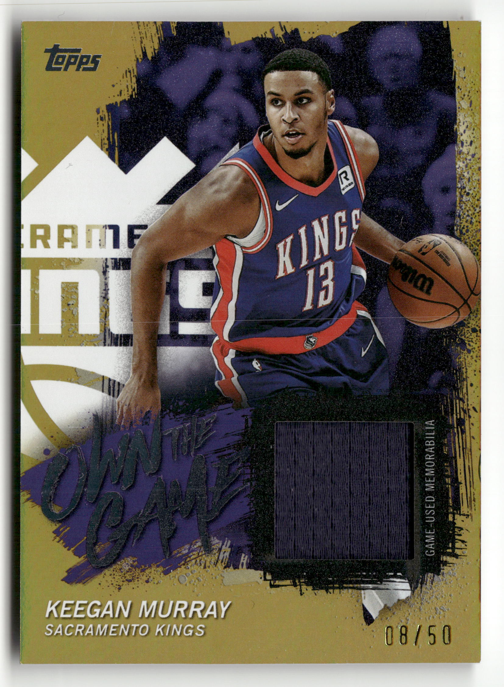 2025-26 Topps #OTGA-KM Keegan Murray Own the Game Gold Rainbow #/50