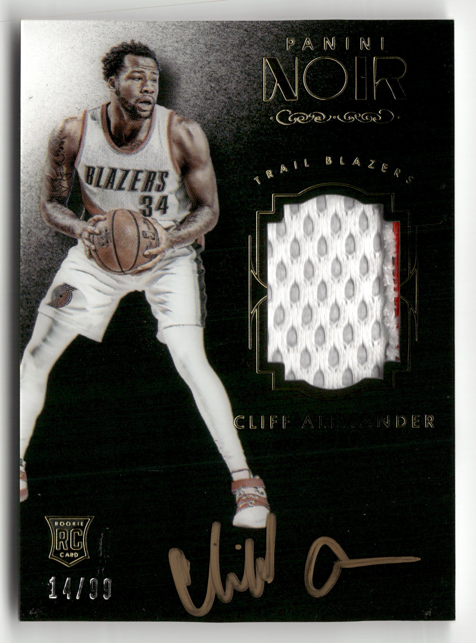 2015-16 Panini Noir #252 Cliff Alexander Patch Auto #/99