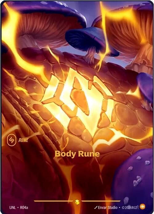 Riftbound TCG Unleashed #R04a Body Rune (Alternate Art) Showcase
