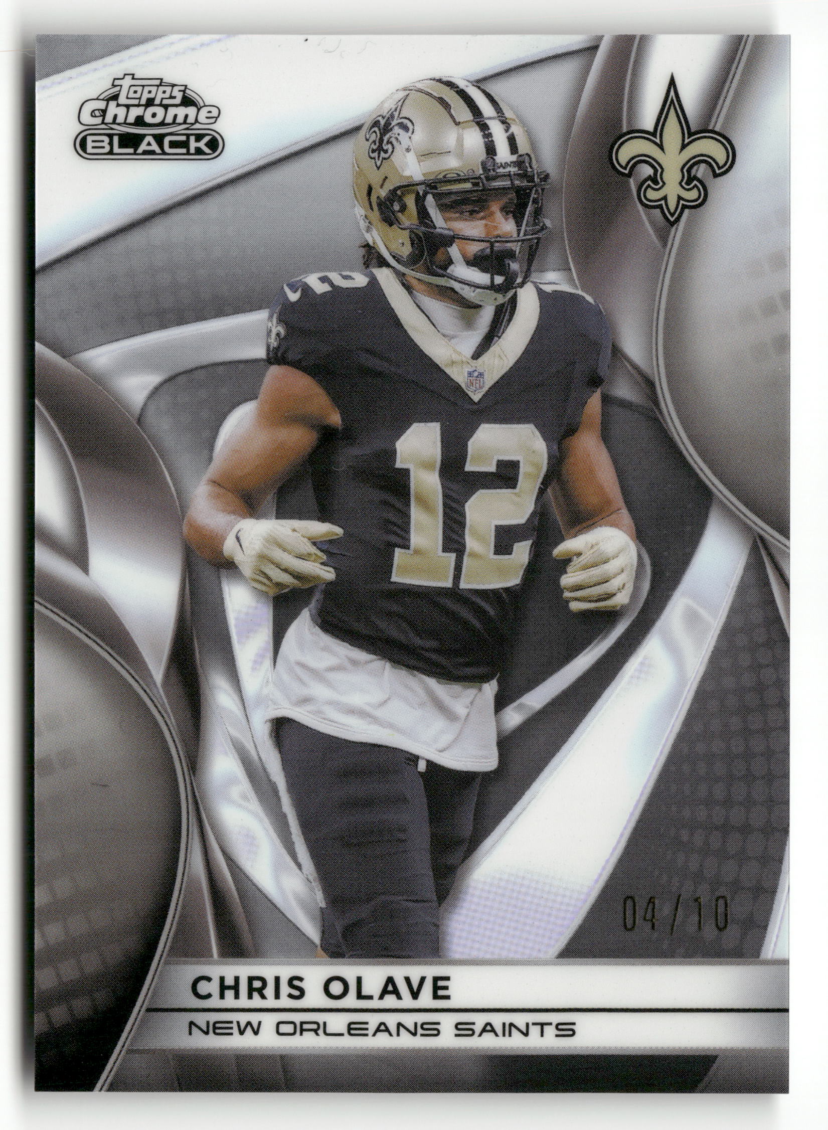 2025 Topps NFL Chrome Black #72 Chris Olave /10 Black Refractor