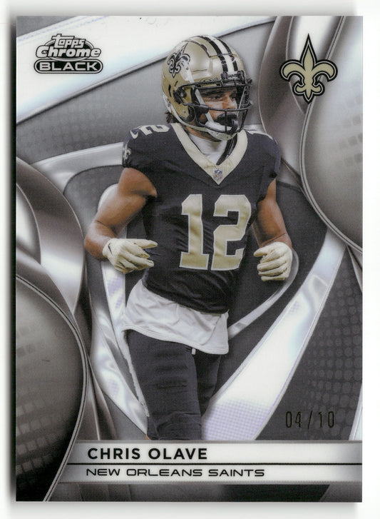 2025 Topps NFL Chrome Black #72 Chris Olave /10 Black Refractor