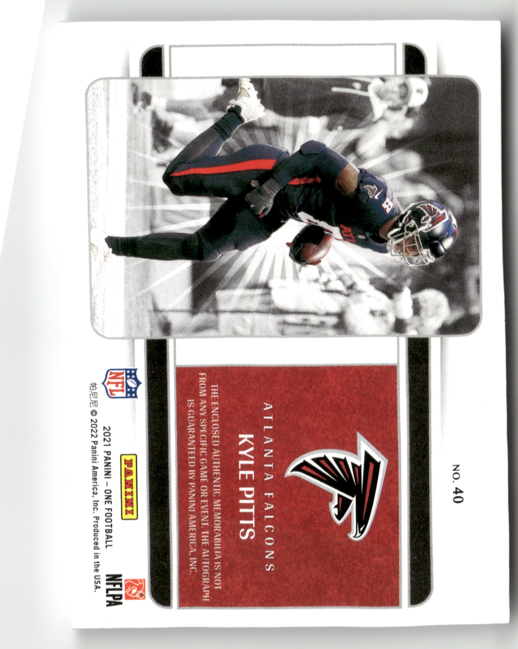 2021 Panini One #40 Kyle Pitts RPA /75 Red