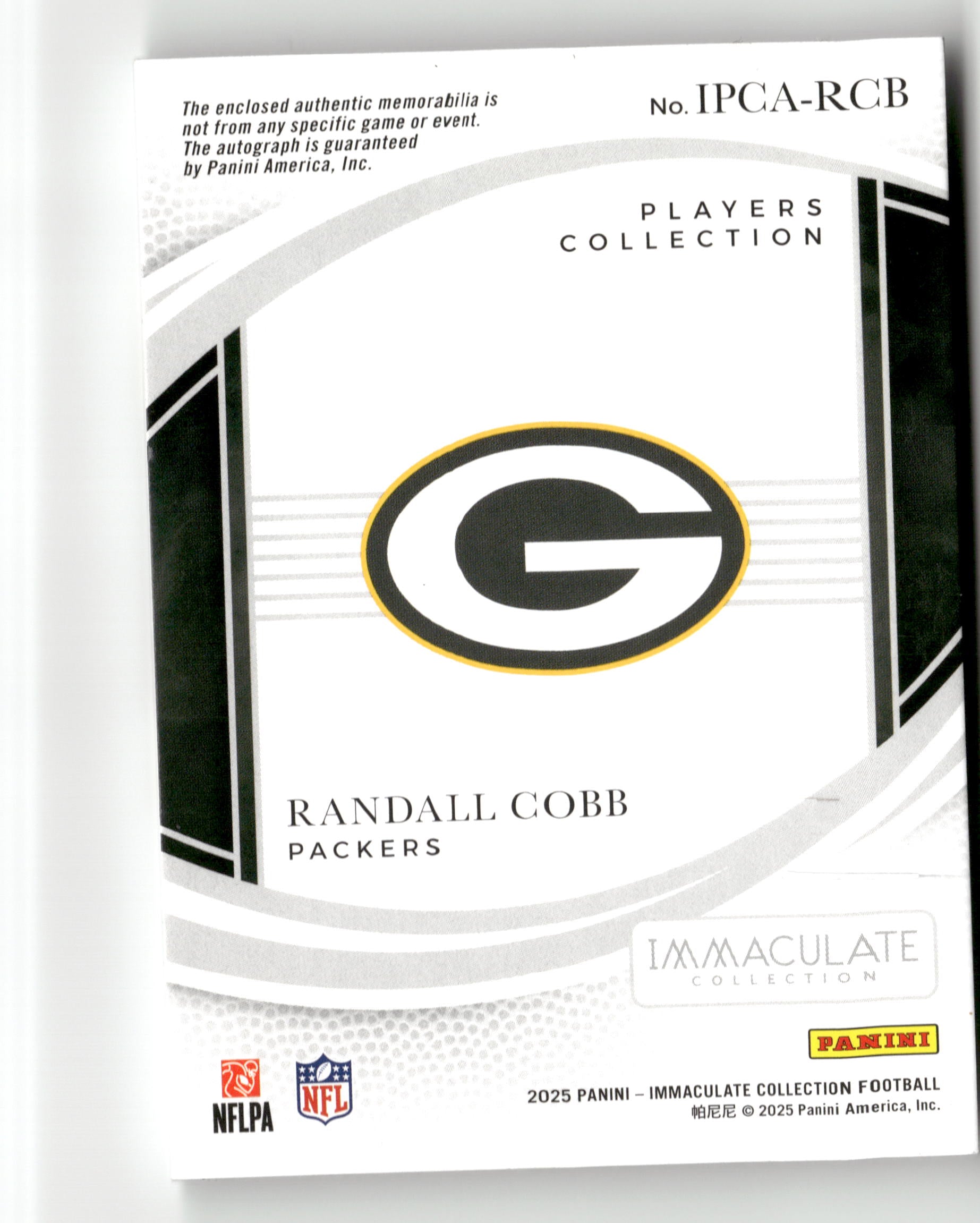 2025 Panini Immaculate Collection  #IPCA-RCB Randall Cobb RPA #/99
