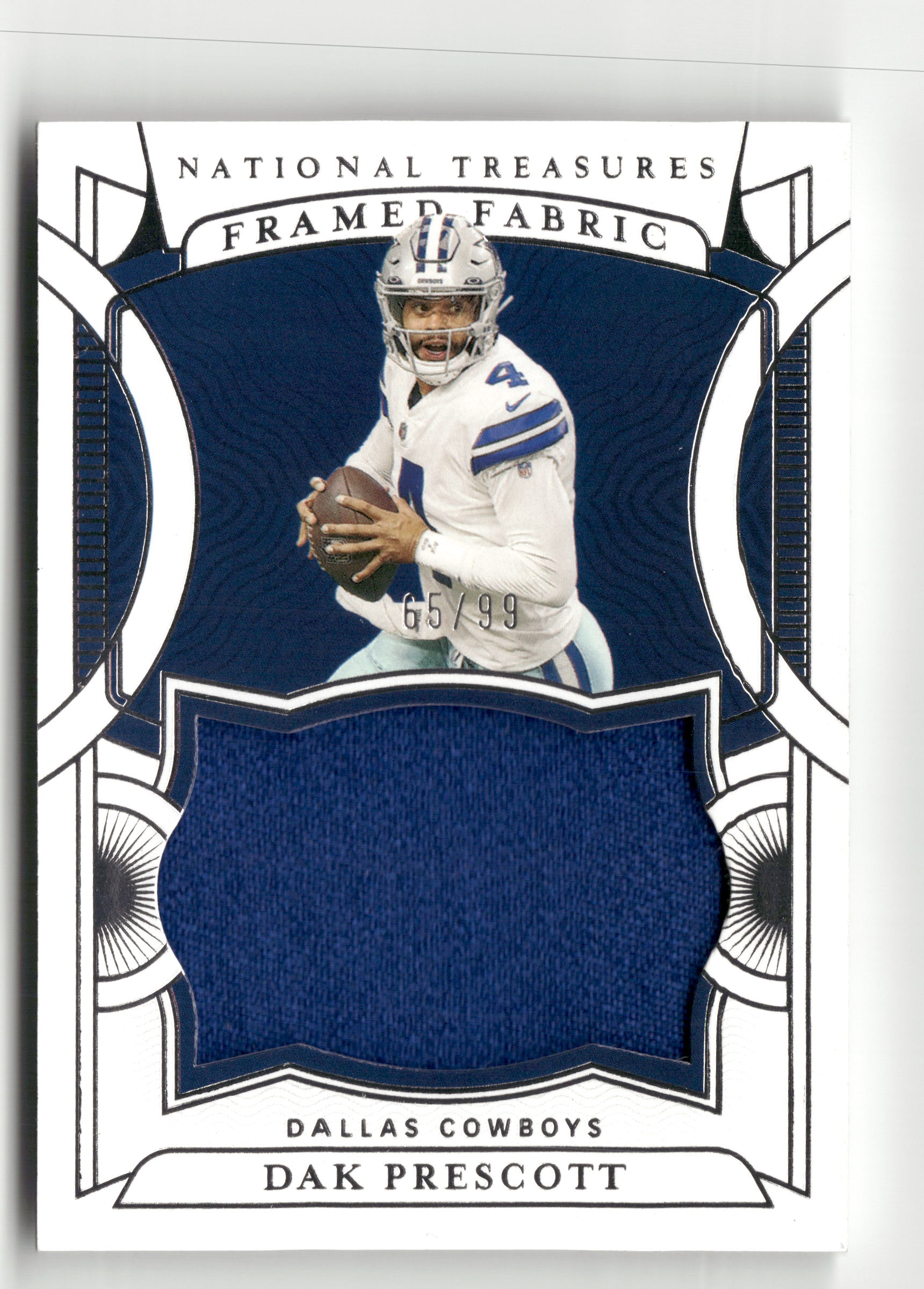 2021 Panini National Treasures #FF-DP Dak Prescott Framed Fabric #/99