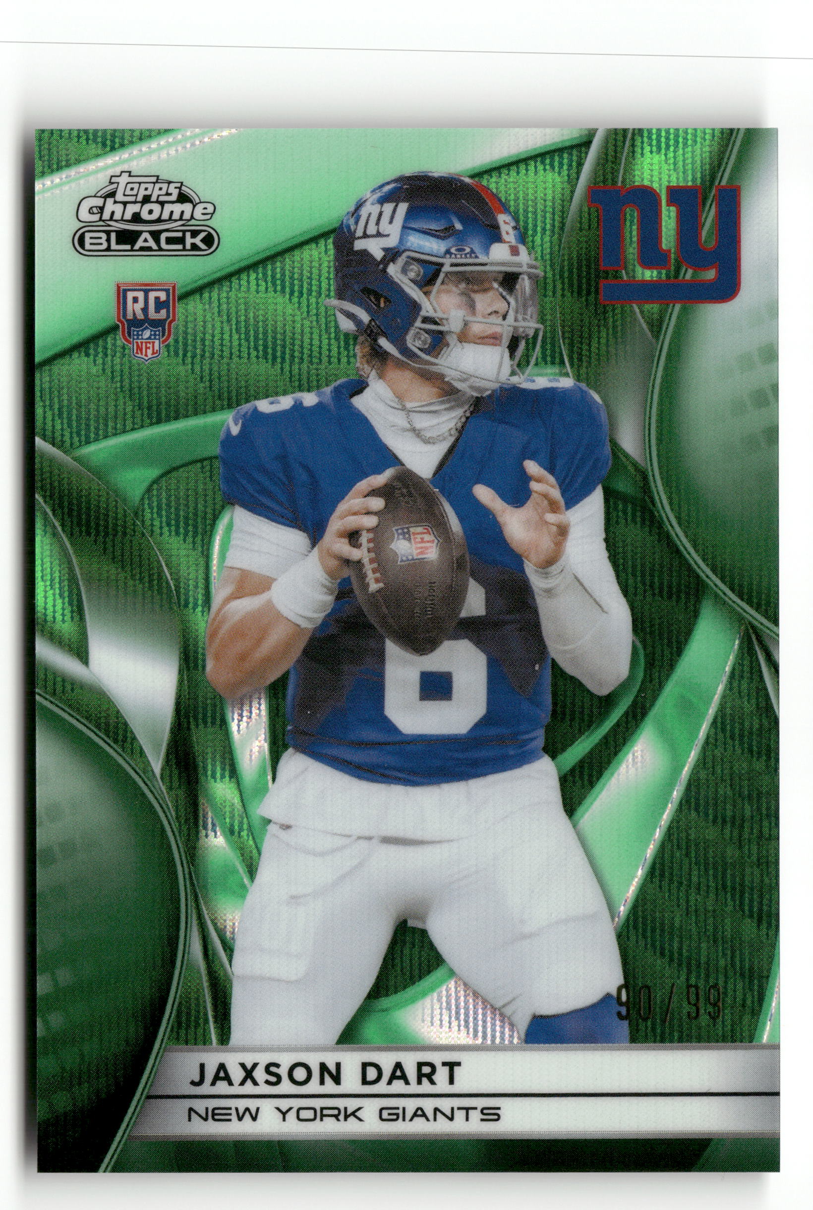 2025 Topps Chrome Black #136 Jaxson Dart Green Refractor #/99