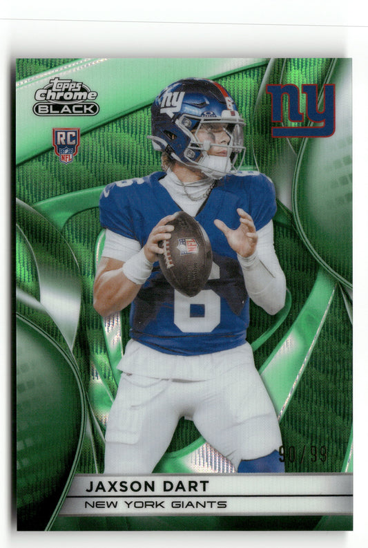 2025 Topps Chrome Black #136 Jaxson Dart Green Refractor #/99