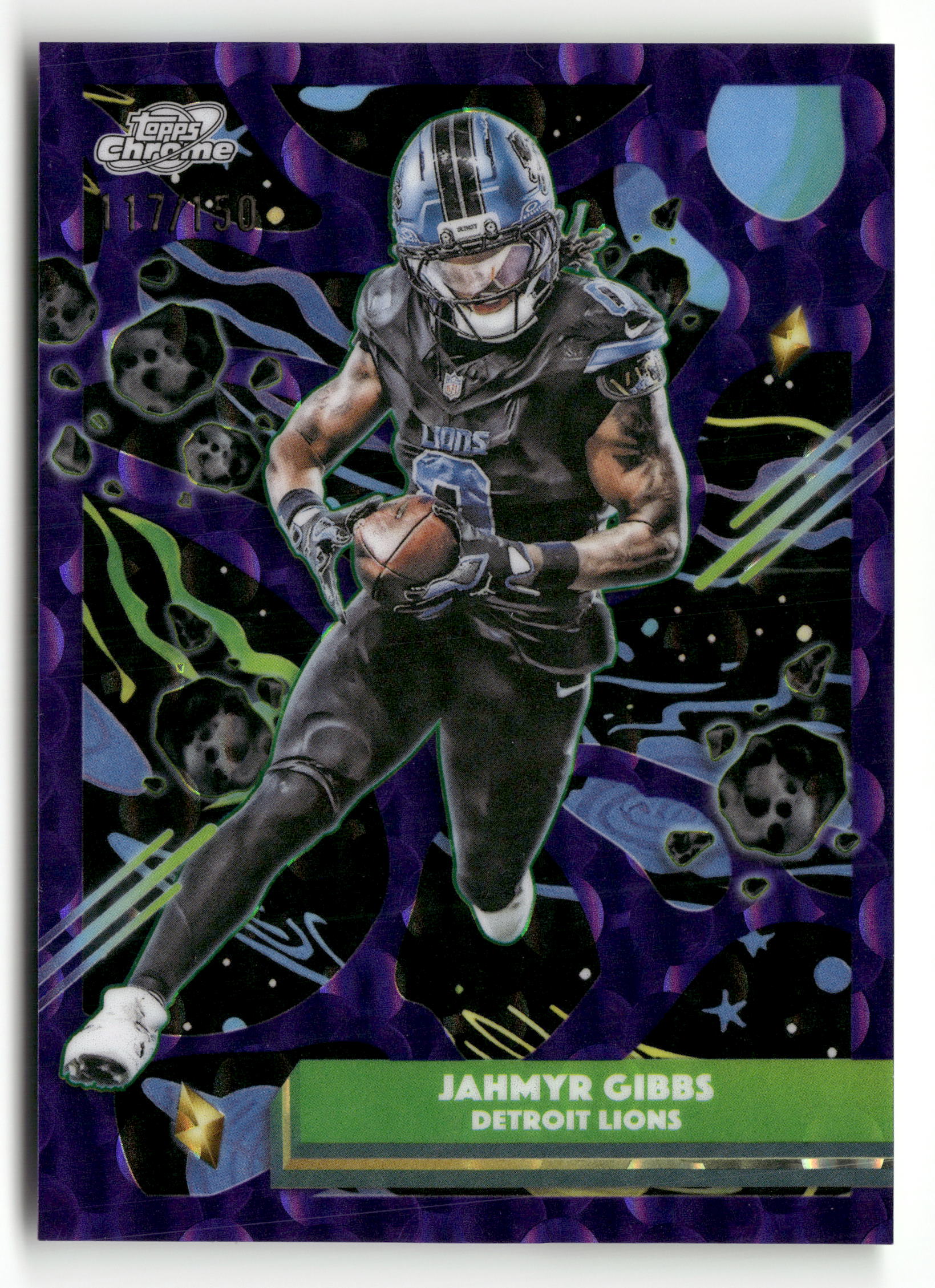 2025 Topps Chrome Cosmic #32 Jahmyr Gibbs