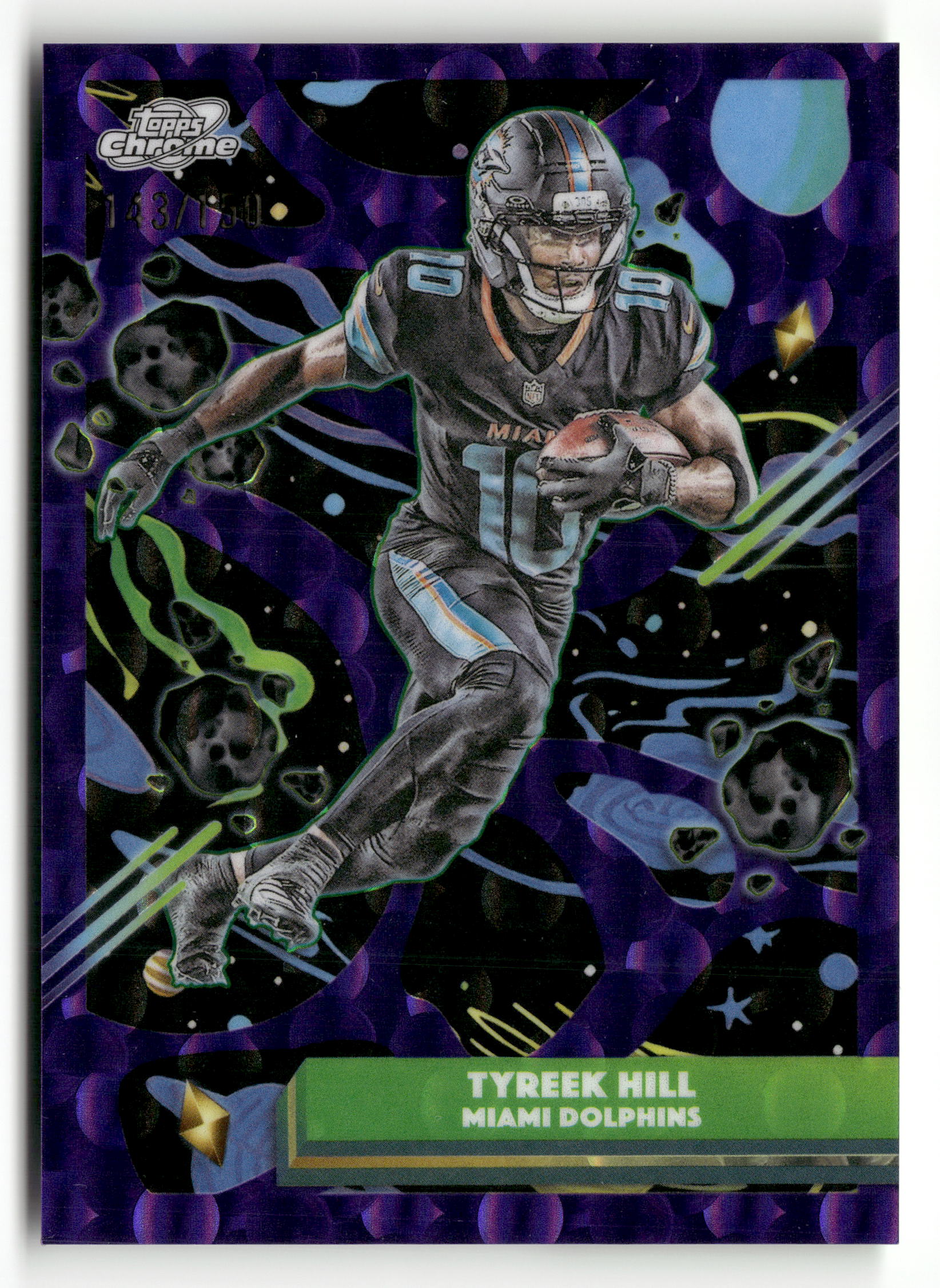 2025 Topps Chrome Cosmic #62 Tyreek Hill Purple Nebula Refractor #/150