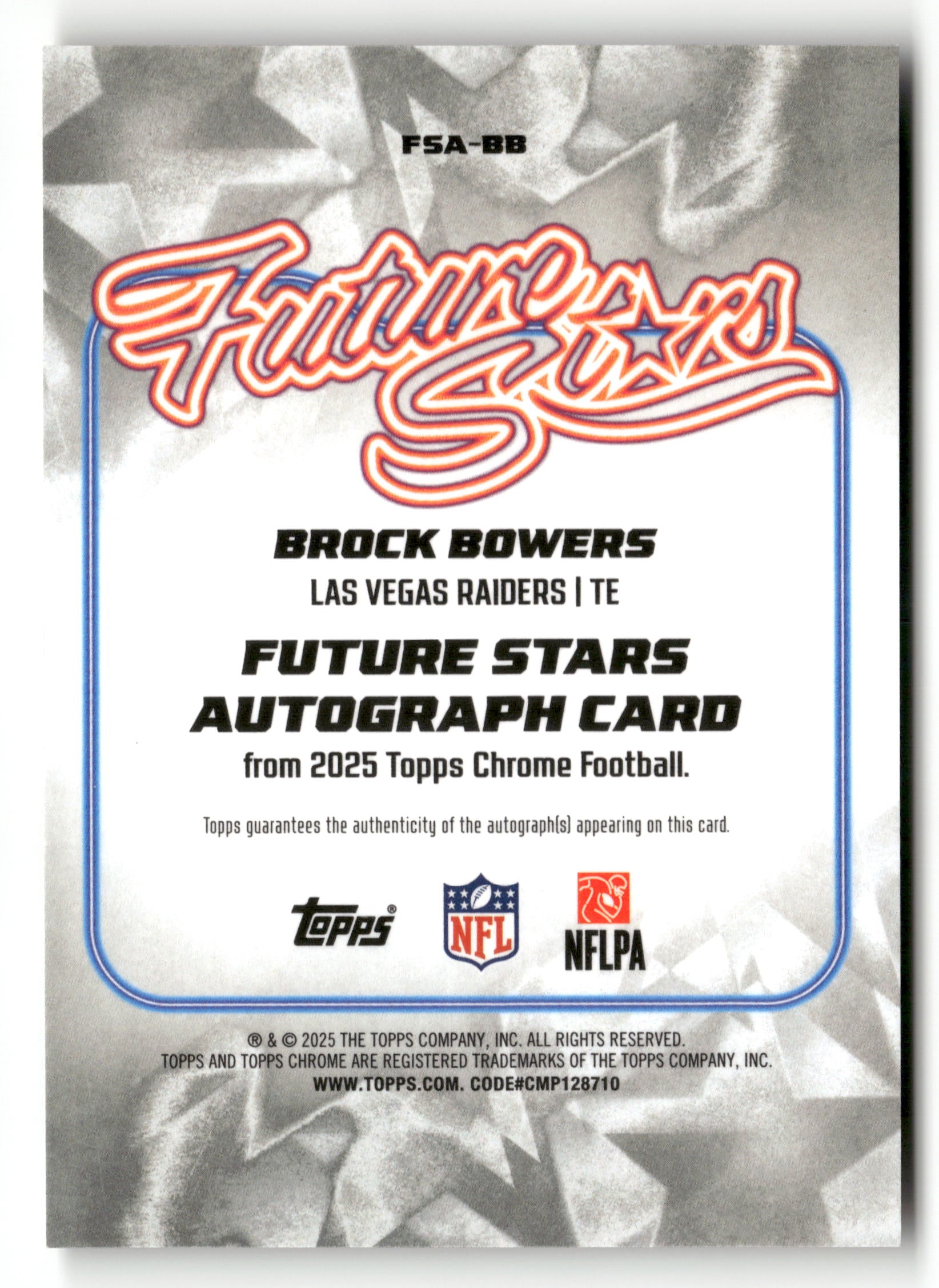 2025 Topps Chrome #FS-21 Brock Bowers Future Stars Refractor