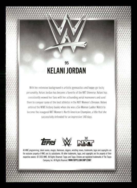 2026 Topps Chrome WWE #95 Kelani Jordan Blue Geometric Refractor #/150