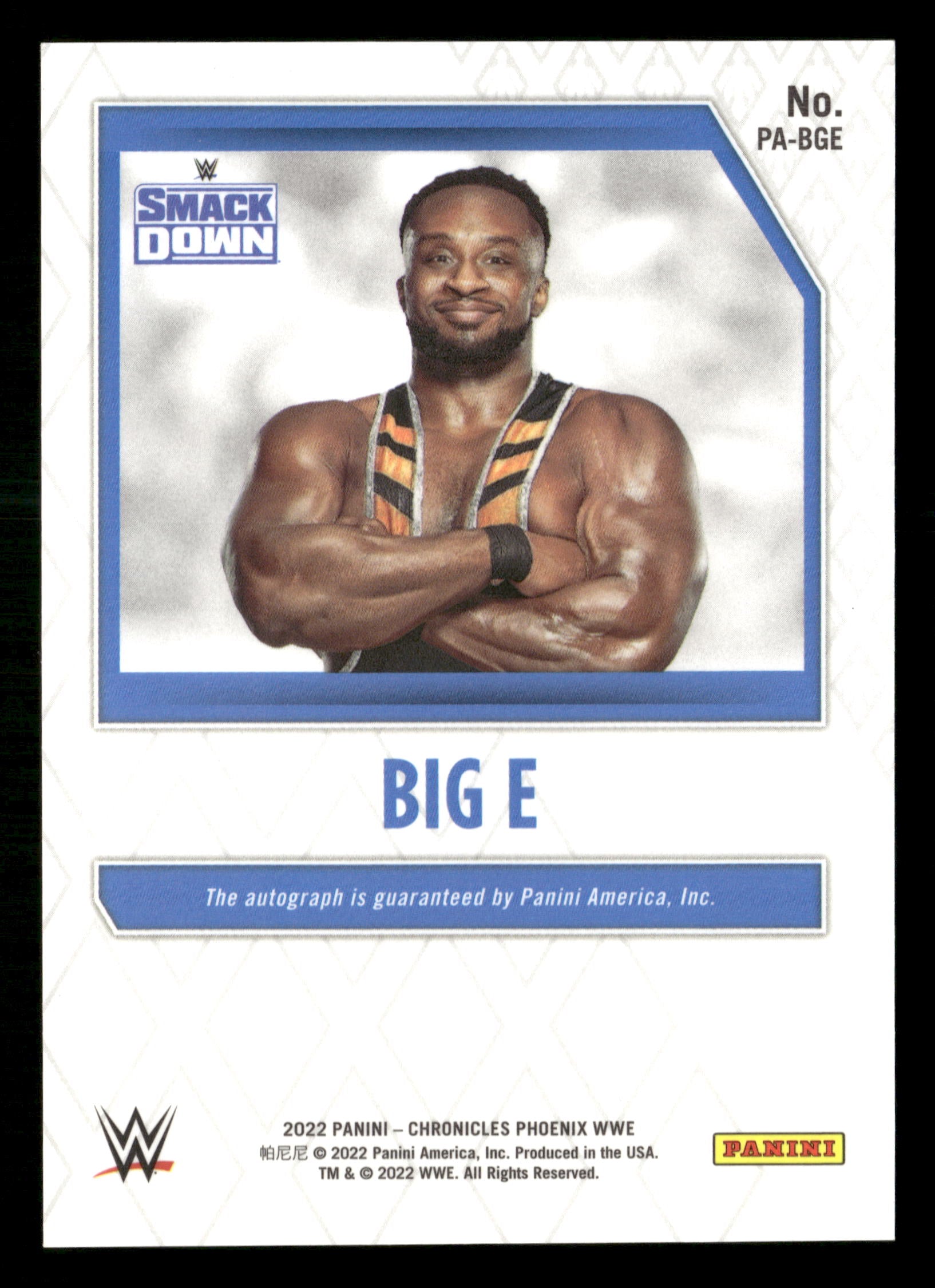 2022 Panini Chronicles WWE #PA-BGE Big E Phoenix Autographs