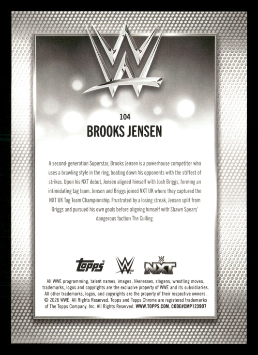 2026 Topps Chrome WWE #104 Brooks Jensen Orange Geometric Refractor #/25