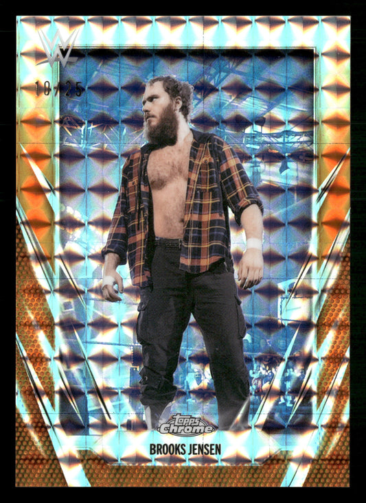 2026 Topps Chrome WWE #104 Brooks Jensen Orange Geometric Refractor #/25