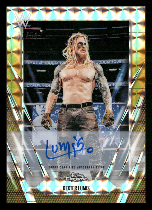 2026 Topps Chrome WWE #BCA-DEL Dexter Lumis Base Gold Geometric Auto #/50