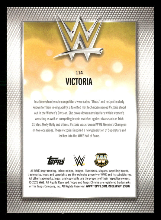 2026 Topps Chrome WWE #114 Victoria Blue Geometric Refractor #/150