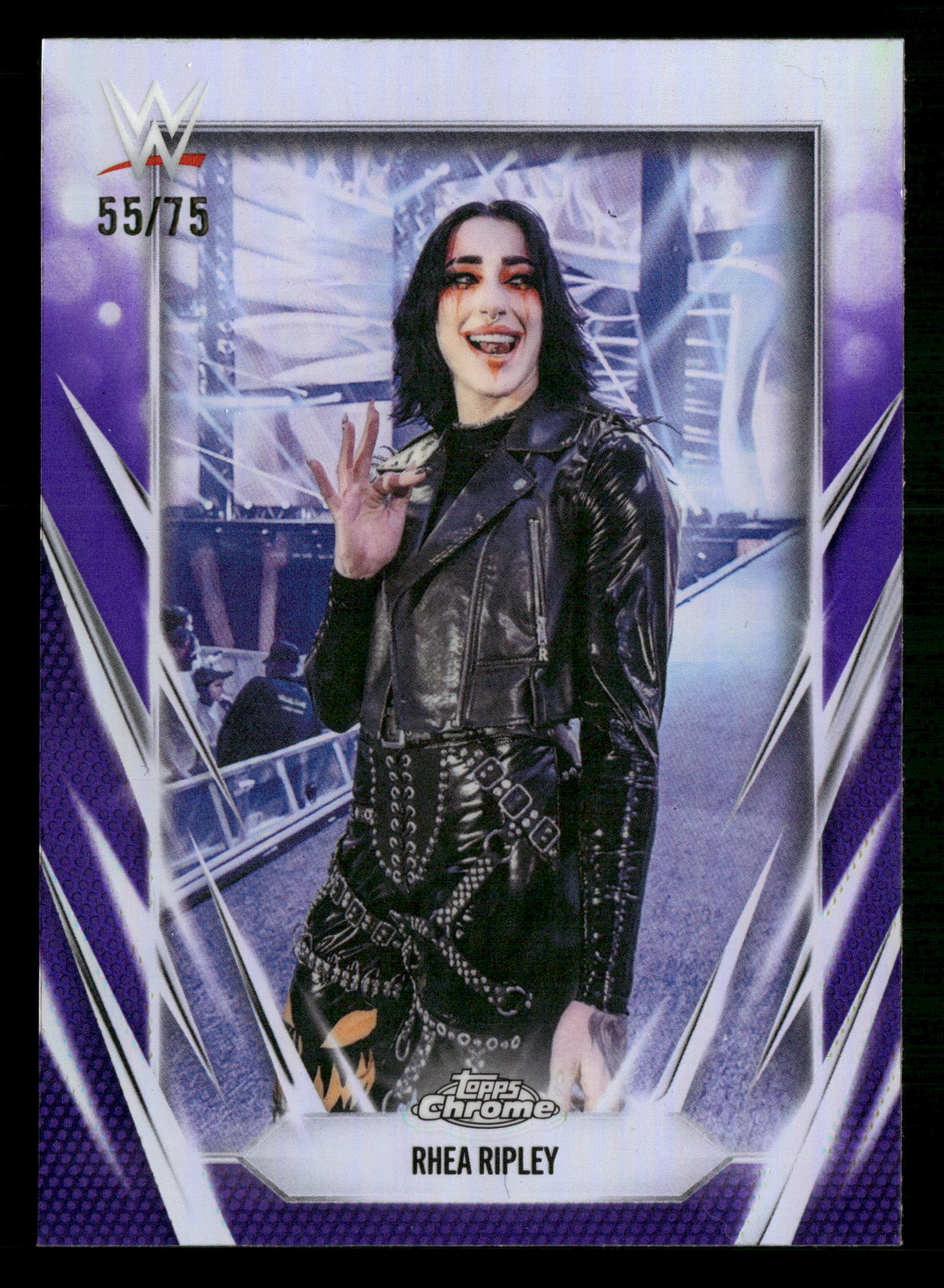 2026 Topps Chrome WWE #20 Rhea Ripley Purple Refractor #/75