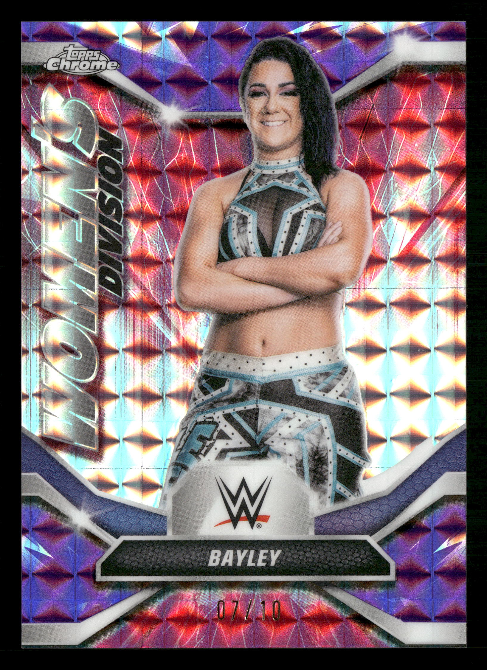 2026 Topps Chrome WWE #WDV-24 Bayley Women's Division Purple Geometric #/10