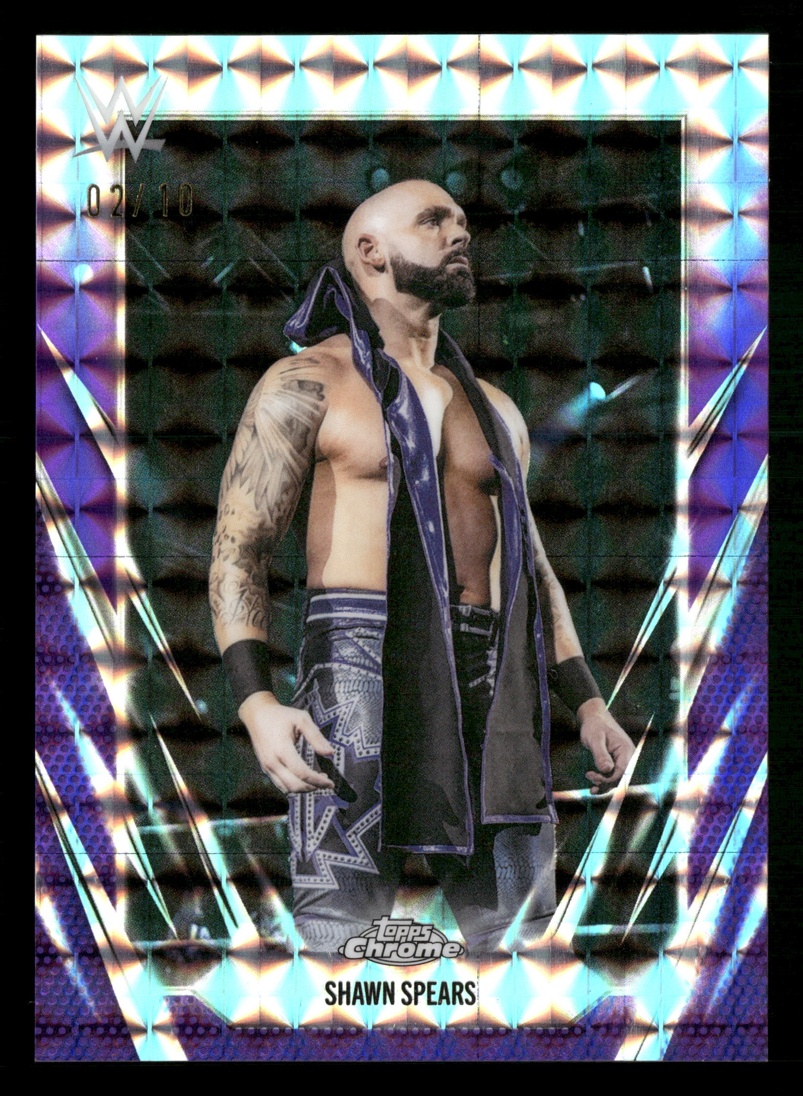 2026 Topps Chrome WWE #46 Shawn Spears Purple Geometric Refractor #/10