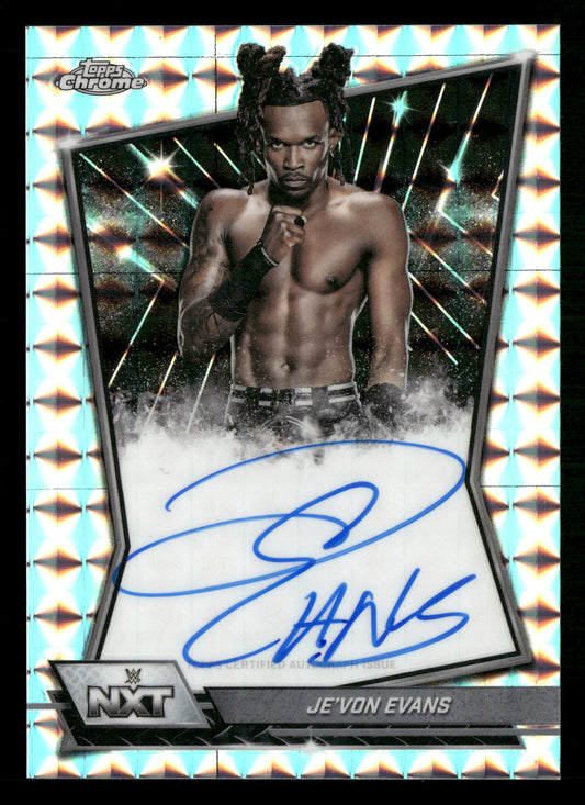 2026 Topps Chrome WWE #NXT-JEV Je'Von Evans NXT Autographs Geometric Refactor