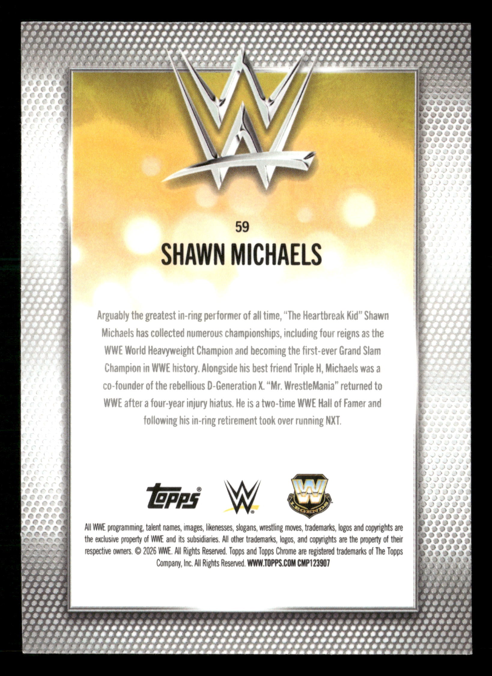 2026 Topps Chrome WWE #59 Shawn Michaels Blue Refractor #/150