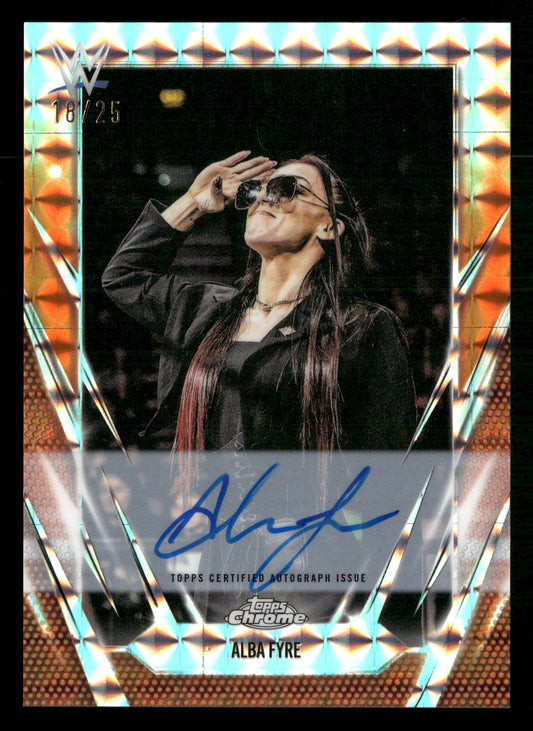 2026 Topps Chrome WWE #BCA-ALF Alba Fyre Orange Geometric Auto #/25