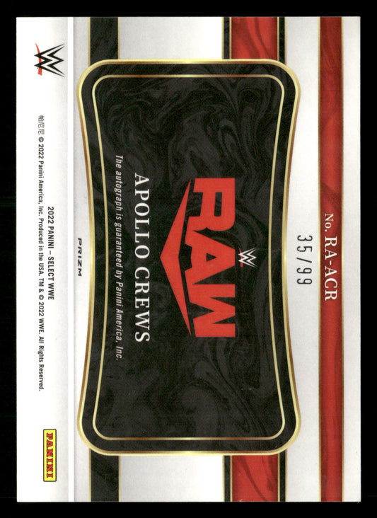 2022 Select WWE Apollo Crews Ringside Action Signatures Red #/99