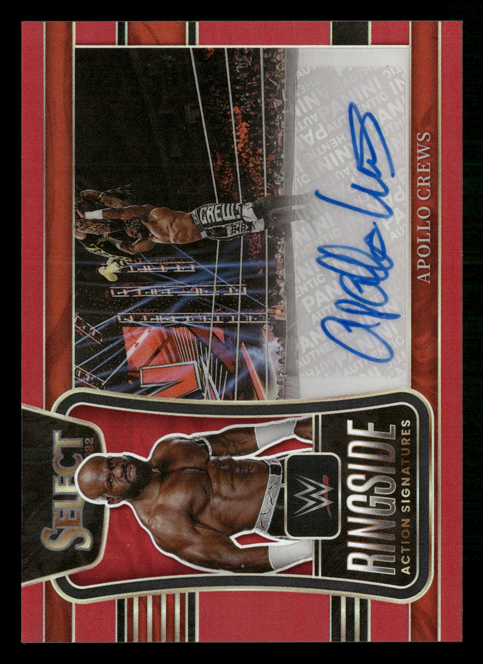 2022 Select WWE Apollo Crews Ringside Action Signatures Red #/99