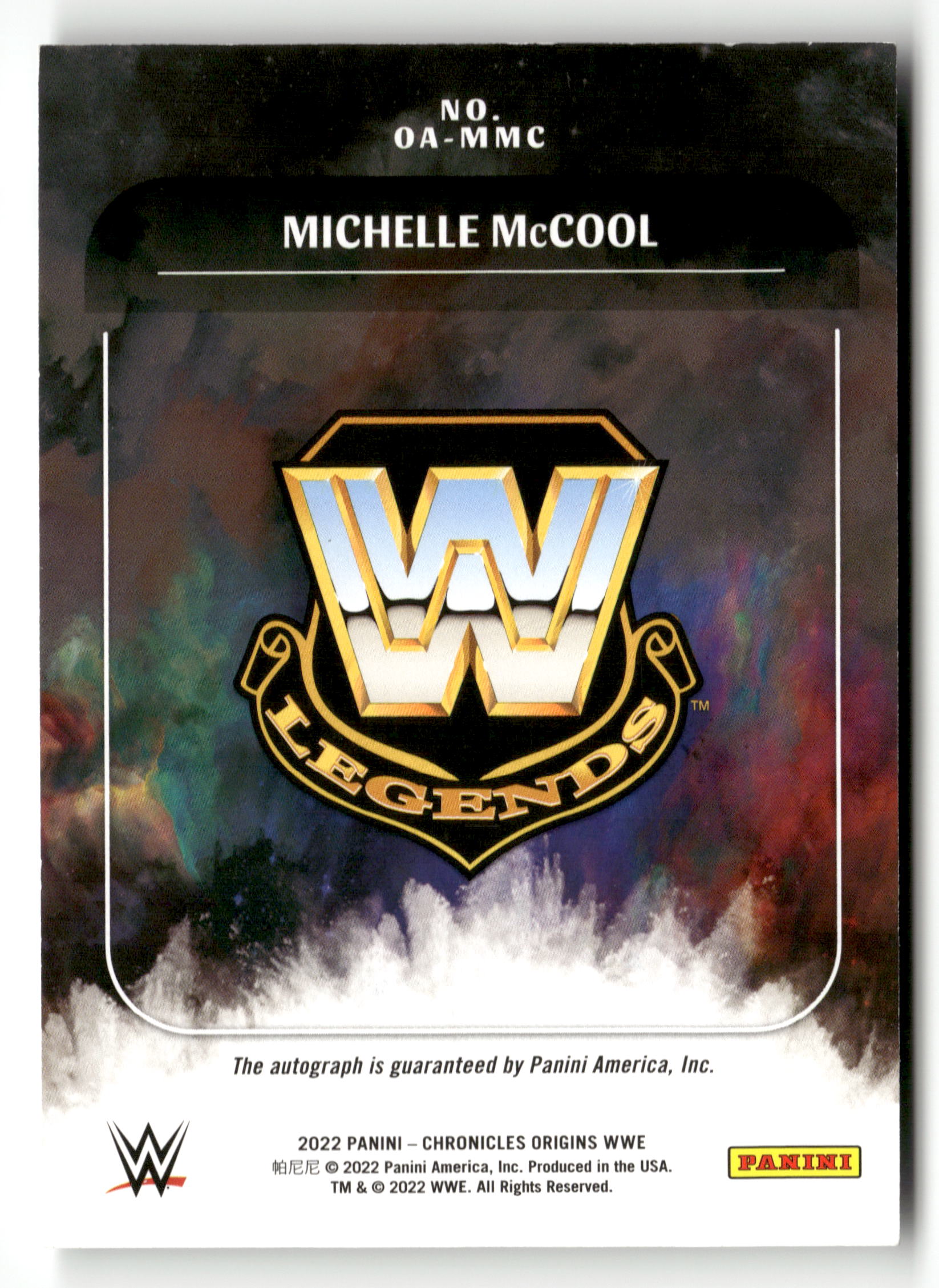 2022 Panini Chronicles WWE #OA-MMC Michelle McCool Origins Autographs