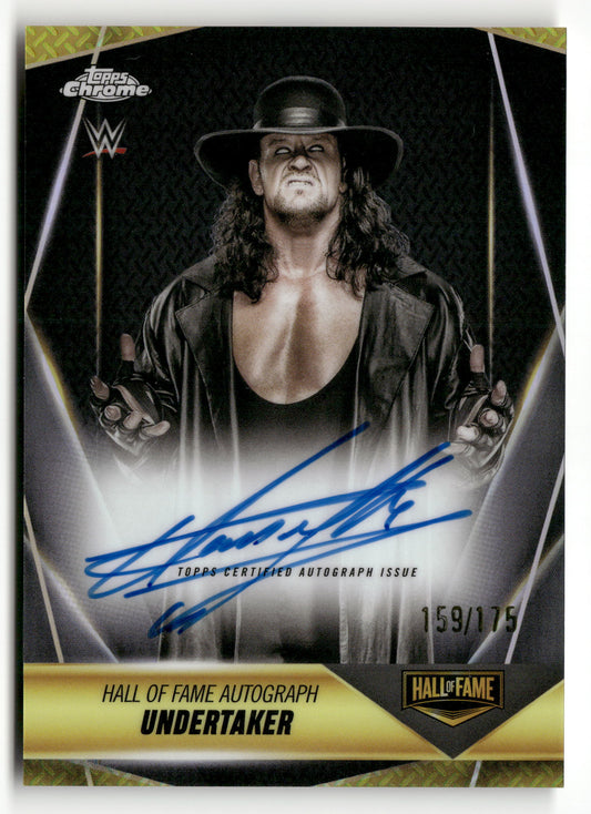 2025 Topps Chrome WWE #HOF-UT Undertaker Hall of Fame Autographs Refractor #/175