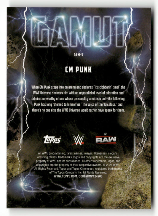 2026 Topps Chrome WWE #GAM-5 CM Punk Gamut