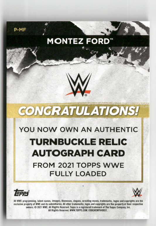 2021 Topps WWE Fully Loaded - Autographed Turnbuckle Relics #P-MF Montez Ford