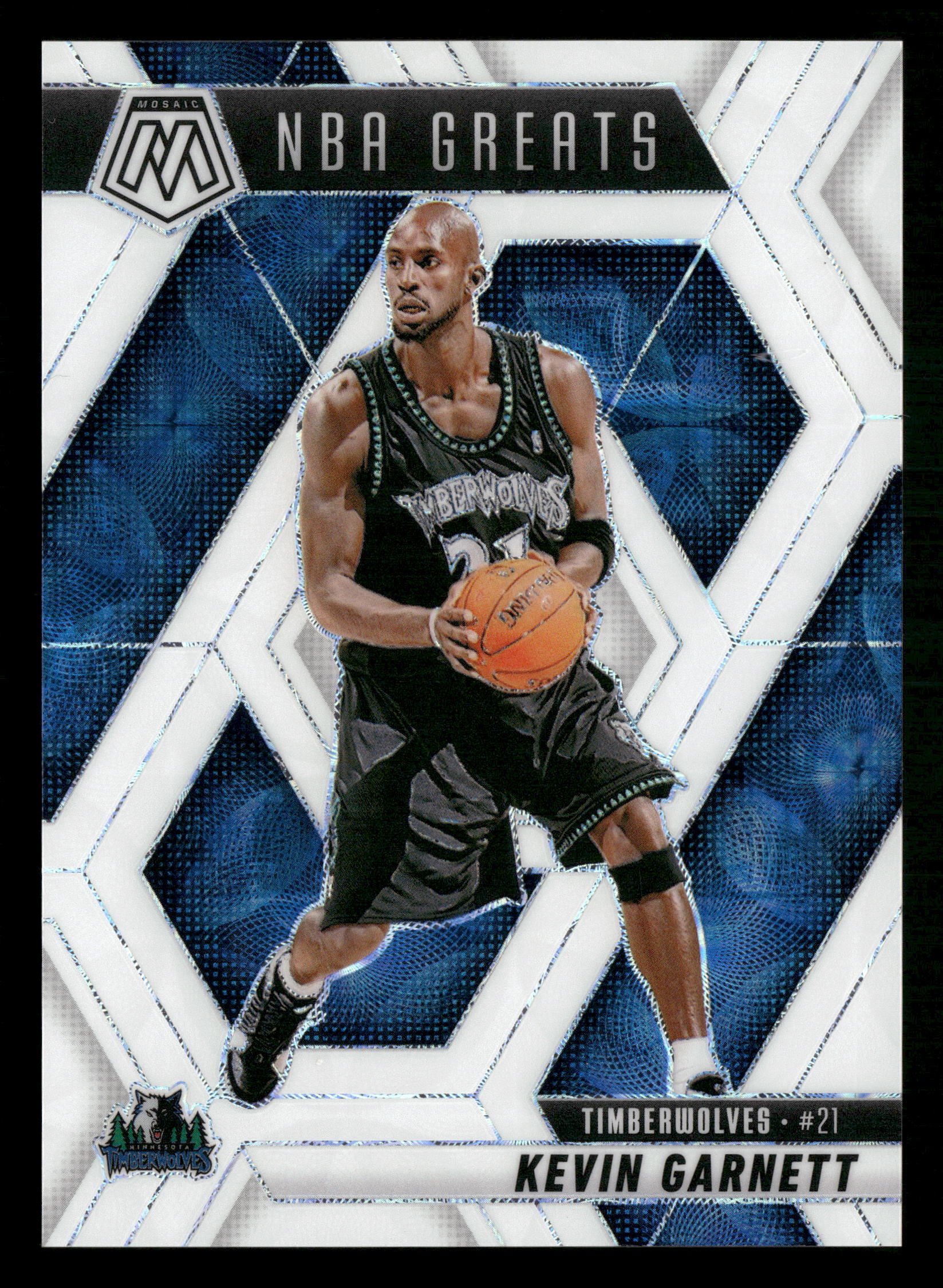 2024-25 Panini Mosaic #293 Kevin Garnett White Mosaic #/25