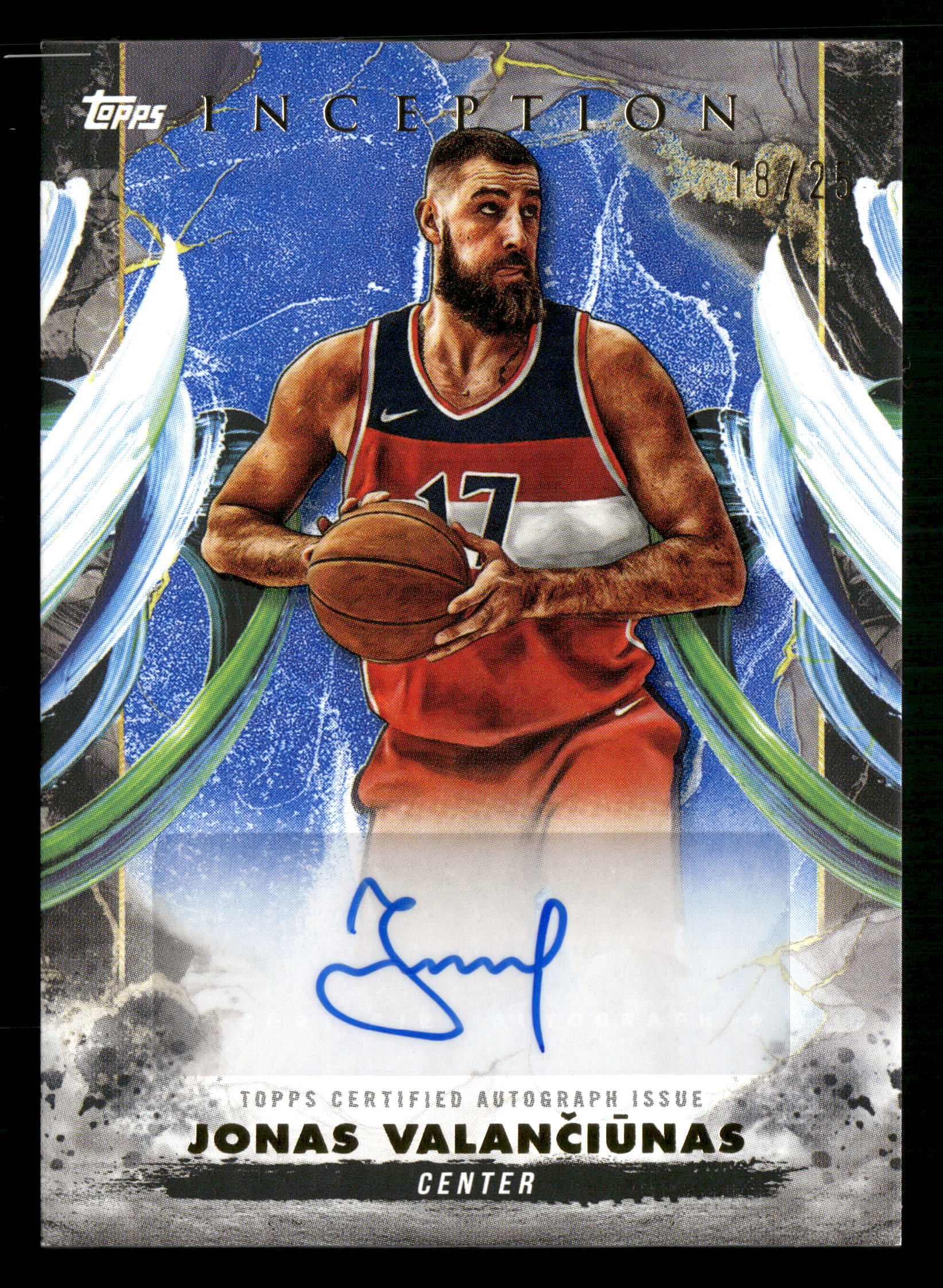 2024-25 Topps Inception #AC-JVC Jonas Valančiūnas Autographs Blue #/25