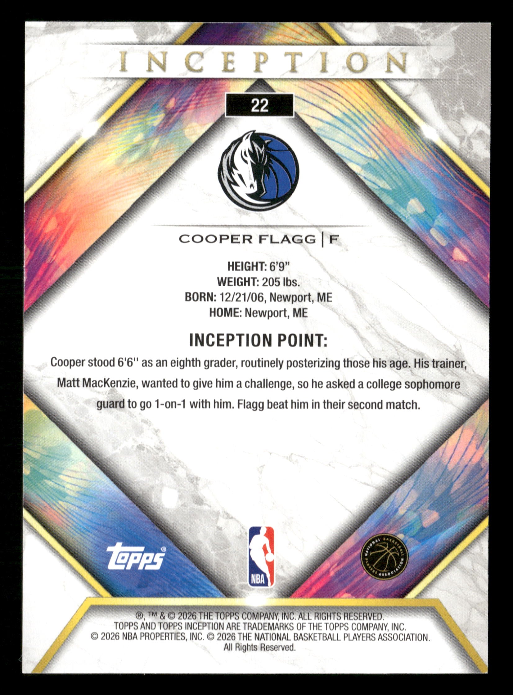 2025-26 Topps Inception #22 Cooper Flagg RC