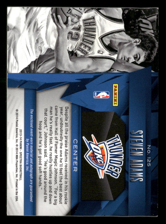 2013-14 Panini Spectra #125 Steven Adams Rookie Jerseys Autographs