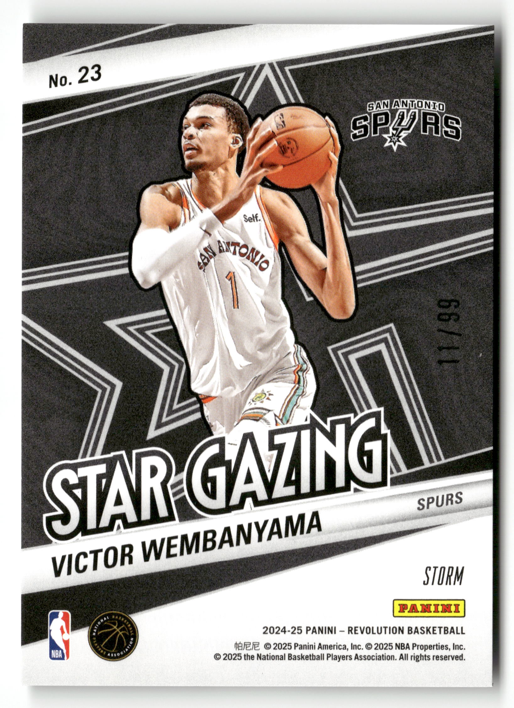 2024-25 Panini Revolution #23 Victor Wembanyama Star Gazing Green Storm #/99